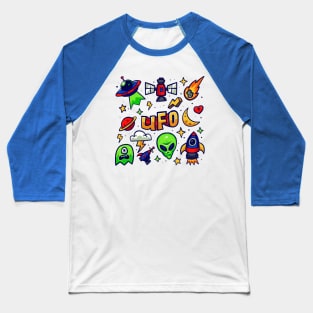 UFO Theme Baseball T-Shirt
